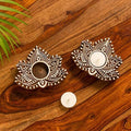 Western Eiderdown Presents Lotus Hand-Carved Block Tea Light Holder (Set of 2, Sheesham Wood) - Decorative Tea Light Candle Holder for Home Décor Votive Tea Light Holder T Lite #Aport-201