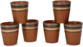 Handmade Cantaritos de Barro Ceramic Tea Cups Set – 6 Desi Kulhad Chai/ Coffee (5 oz Capacity), Lead-Free, Dishwasher & Microwave Safe, Glazed, finish Clay Tea/ kulhar/ kullar - Brown Rangoli desgin