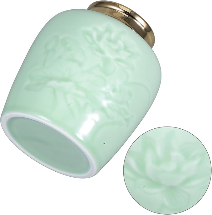 IMIKEYA Ceramic Tea Canister with Lid Vintage Asian Style Airtight Household Kitchen Storage Jar for Loose Leaf Tea