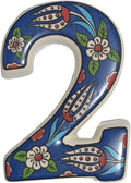 Large Ceramic Housewarming Sign Ceramic Address Plaque House Numbers Sign Door Personalized Coloured Decorative Hand Decoratede Housewarming Gifts Tulip Design 12 * 9 cm (Navy Blue, 2)