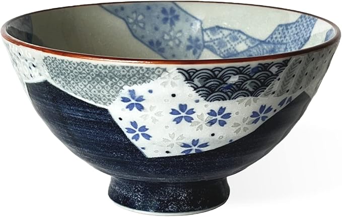 Traditional Style Japanese Ceramics Rice Bowl Chawan Pottery, Dishwasher Microwave Safe Made in Japan (Yuuzen, Medium (oohira))