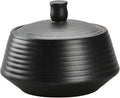 Retro Kitchen Canisters Ceramic Food Storage Jar Roud Shape with Silicone Airtight Lid for Tea, Coffee, Nuts, Herb, Spice, Sugar (Low Black)