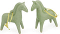 NOVICA Artisan Handmade Celadon Ceramic Ornaments Unique Christmas Pair Green Thailand Holiday Decor Animal Themed Horse [4.1in H x 1.6in W x 3.5in D] ' A Season for Horses' Pair