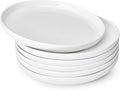 Sweese Porcelain Dessert Plates, 7.4 Inch Lightweight Round Salad Plates Set of 6, Small Appetizer, Small Kitchen Dish, Microwave & Dishwasher Safe, Scratch Resistant Plates set, White