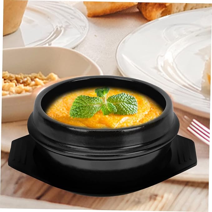 ABOOFAN 1set Ceramic Stew Pots Korean Stone Pot Cooking Tray High Grade Ceramic Even Heat Distribution