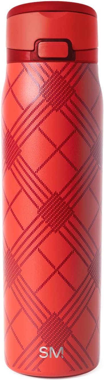 Simple Modern Mesa Loop | Christmas Water Bottle with Straw | 30oz Cup Holder Friendly Insulated Stainless Steel Bottles for Travel, School | Holiday Gifts for Women Men Her Him | Holiday Flannel