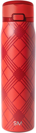 Simple Modern Mesa Loop | Christmas Water Bottle with Straw | 30oz Cup Holder Friendly Insulated Stainless Steel Bottles for Travel, School | Holiday Gifts for Women Men Her Him | Holiday Flannel