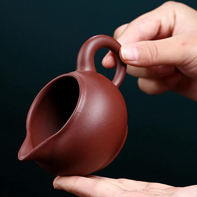 Gong Dao Bei, Purple Clay Pottery Cha Hai for Gong Fu Tea & Coffee or Cream Sharing Cup Milk Serving Pitcher Z-S-C-H2 (6.0 oz / 180 ml)