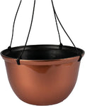 The HC Companies 11 Inch Hanging Metallic Planter - Round Hanging Basket for Indoor Outdoor Plants, Copper