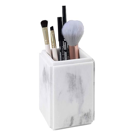 Avanti Linens - Accessory Set, 4pc Set Includes Resin Tumbler, Toothbrush Holder, Soap Dish & Lotion Pump/Soap Dispenser, Marble Home Decor (Catania Collection, Grey)