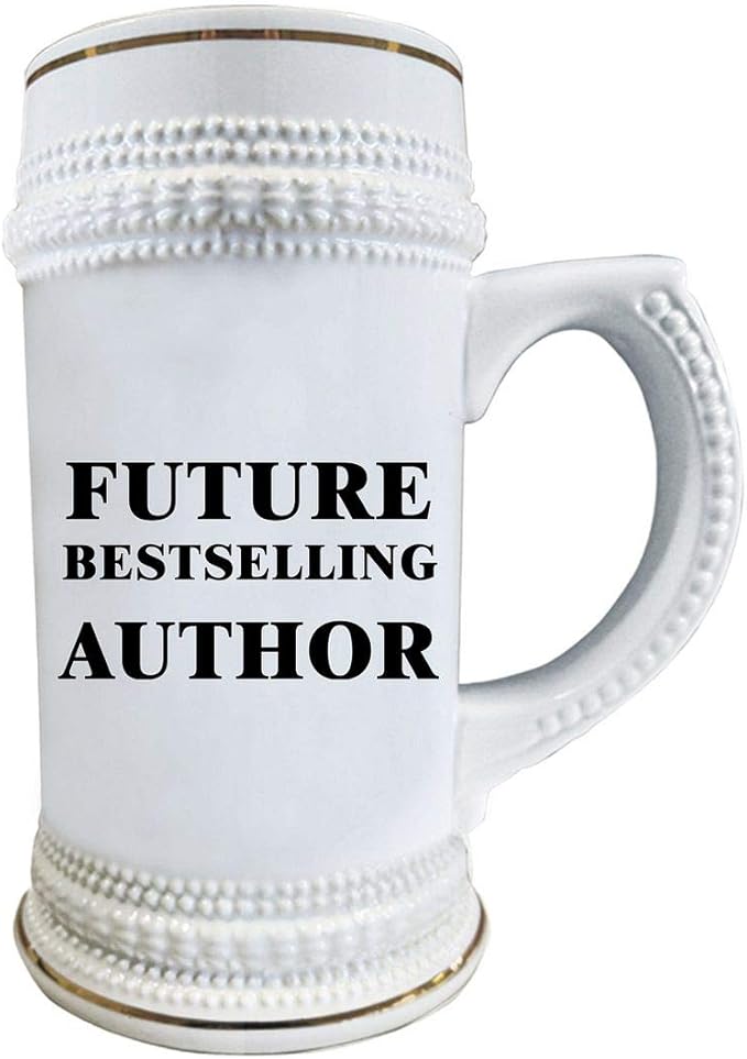 Author Assistant Trainee Intern Funny Cute Gag Gifts - Beer Stein Mug 22oz Ceramic Drinkware - Journalist Grad Student Writing Literature Book Writer - Future Bestselling