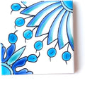 DŸARI Decorative Ceramic Tiles – Hand Painted Indoor & Outdoor Floor Tiles – Spanish Artisan Tile Top Kitchen – Mediterranean Decorative Tiles 4” × 4” – Durable Colorful Floor Tiles – 140 g (Eau V 4)