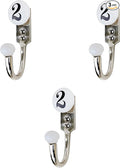 IndianShelf Set of 3 Ceramic, Zinc Decorative Cute Hooks for Hanging Coats, Jackets, Leash, Hat, Towel, Backpack, Purse, Handbag [White]