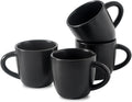HASENSE Espresso Cups Set of 4 Perfect for Demitasse, Cappuccino, Tea Bag and Juice, 5 Ounce Ceramic Stackable Mini Coffee Mugs Suit for Espresso Machine and Coffee Maker, Black
