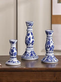 Blue and White Porcelain Ceramic House Candle Holder Chinese Traditonal Style Simple Home Candlestick Decoration Incense Stick (s)