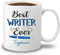 Personalized Author - Writer White Mug, Best Writer Ever Coffee Mug for Men/Women, Writer Ceramic Mug 11oz 15oz Gift for Birthday/Retirement, Customized Writing Cup Gifts for Poet/Novelist