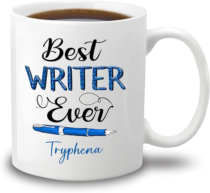 Personalized Author - Writer White Mug, Best Writer Ever Coffee Mug for Men/Women, Writer Ceramic Mug 11oz 15oz Gift for Birthday/Retirement, Customized Writing Cup Gifts for Poet/Novelist