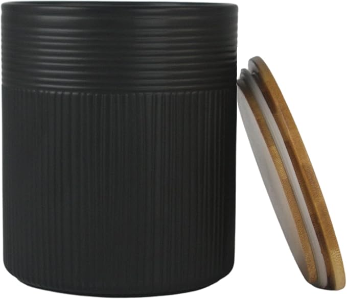 10 Strawberry Street Luca Matte Black Embossed 3 Piece Canister Set