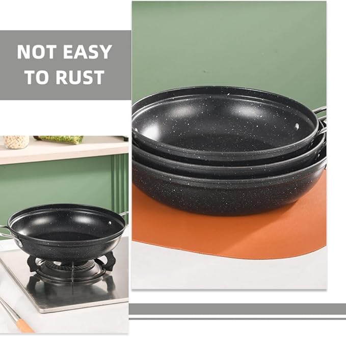 Alipis Large Cooking Pot Korea Stone Pot Stainless Steel Wok Cookware for Seafood Easy Clean Surface