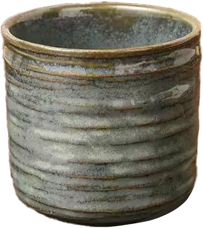 Vinitage Ceramic Mug, Japanese Tea Cup 6oz Cup No Handle Drinking Cup for Latte Milk Water Beverage Juice Microwave and Dishwasher Safe, Kiln Transformation Cup (Vintage Bronze)