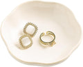 Ceramic Ring Dish Flower Jewelry Holder Dish Cute Jewelry Dish Tray Trinket Dish Small Decorative Tray Key Bowl Room Decor Aesthetic for Mom Best Friend Sister (white)