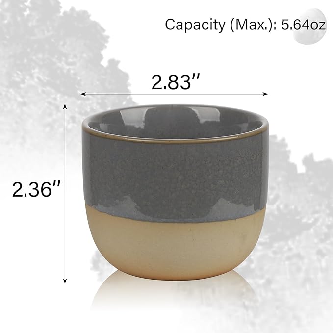 VanEnjoy Espresso Cups Set of 4 Stackable Coffee Mugs Colorful Unique Ceramic Glazed Demitasse Espresso Cups 4 Colors Ceramic Espresso Mugs 5oz Espresso Cups for Tea Coffee
