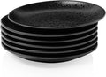 Kanwone Ceramic Dessert Plates Set of 6, Small Salad Plates 6 Inch Appetizer DIshes for Kitchen, Mini Dinner Plates for Cake Snacks Side Dish, Microwave, Oven and Dishwasher Safe, Black Glazed
