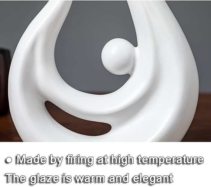 Sculptures Statues Sculptures White, Modern Abstract Art Decorative Statue, for Decoration Living Room, Bar, Bedroom, Gift, Ceramic