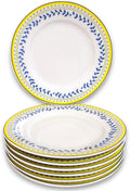 Braque Ceramic Dessert Plates Set of 6, 6-inch Dish Set - Dessert, Salad, Appetizer, Small Dinner Serving Plate-Microwave, Oven & Dishwasher Safe, Scratch Resistant-Kitchen Porcelain Dish-Olive Vine