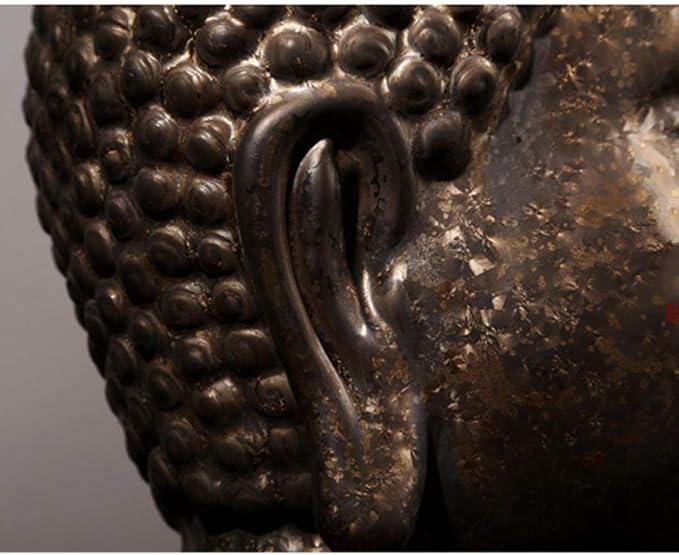 Statue Sculpture Appreciation Statues and Figurines Ornaments Buddha Buddist Buddhism Head Statues Art Sculpture Ceramic Art&Craft Asian Chinese Buddhist Home Decoration