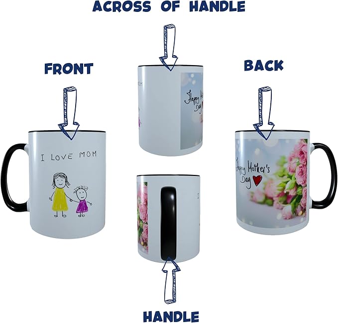 Custom Coffee Mug with Photo, Text, or Logo | Personalized Ceramic Mug 11oz | Customizable Gift for Men, Women | Unique Gift for Birthdays, Holidays, Christmas | White - Black
