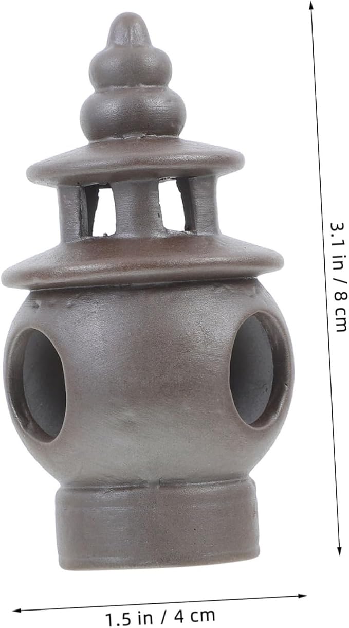 Totority Ceramic Pagoda Sculpture Asian Garden Figurine Zen Landscape Decoration Miniature Garden Accessory