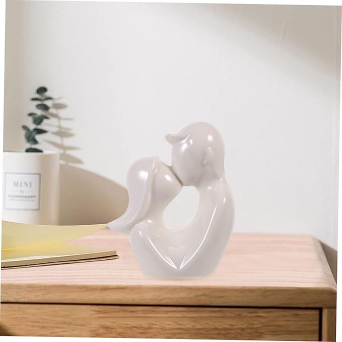 Happyyami Ceramic Lover Figure Unique Desktop Decor for Wall Art for Office Home Office Decor Collectable