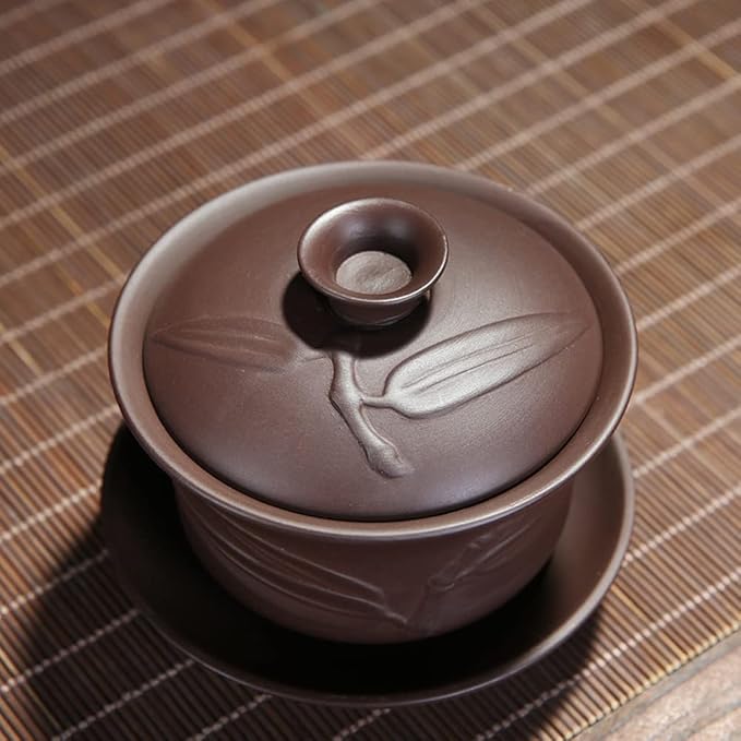 Yixing Chinese Zisha Gaiwan Handmade 150ml China Porcelain Gaiwan Kungfu Teacup Traditional Chinese Teaware Tea Set