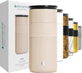 Elemental Artisan Insulated Tumbler, Triple Wall Coffee Travel Mug, Reusable Stainless Steel Coffee Tumbler with Ceramic Lid, Thermal Coffee Cups for Hot (6 Hrs) & Cold (18 Hrs), 16oz - Beige