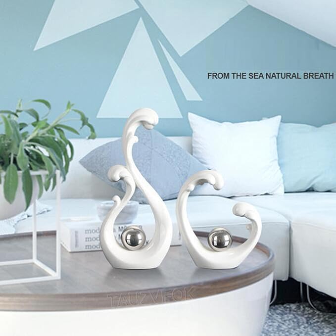 Sculptures Statues Sculpture Decoration White, Modern Abstract Art Sculptures Decoration, Office, Apartment Statues and Sculptures, Ceramic, White (White Wei?)