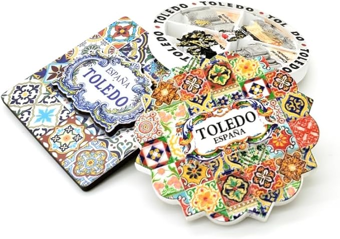 Decorative Magnet Toledo Spain - Exclusive Alma de Toledo Collection - Vibrant Artisan Ceramic - Unique Souvenir for Your Home and Heart