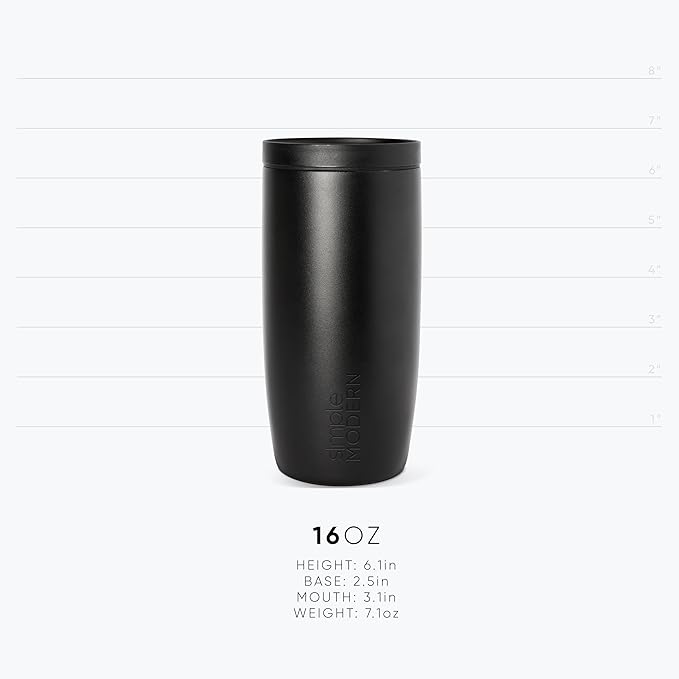 Simple Modern Travel Coffee Mug Tumbler with 360° Lid | Ceramic-Lined Insulated Stainless Steel Cold Brew Iced Coffee Cup | Gifts for Women Men Her Him | Voyager Signature | 16oz | Buttercup