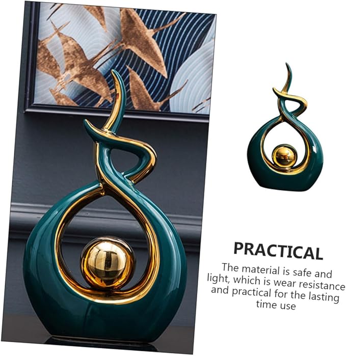 Ceramic Modern Abstract Art Statue Decorative Sculpture for Living Room and Dining Room Unique Table Centerpiece Home Accessory and Version