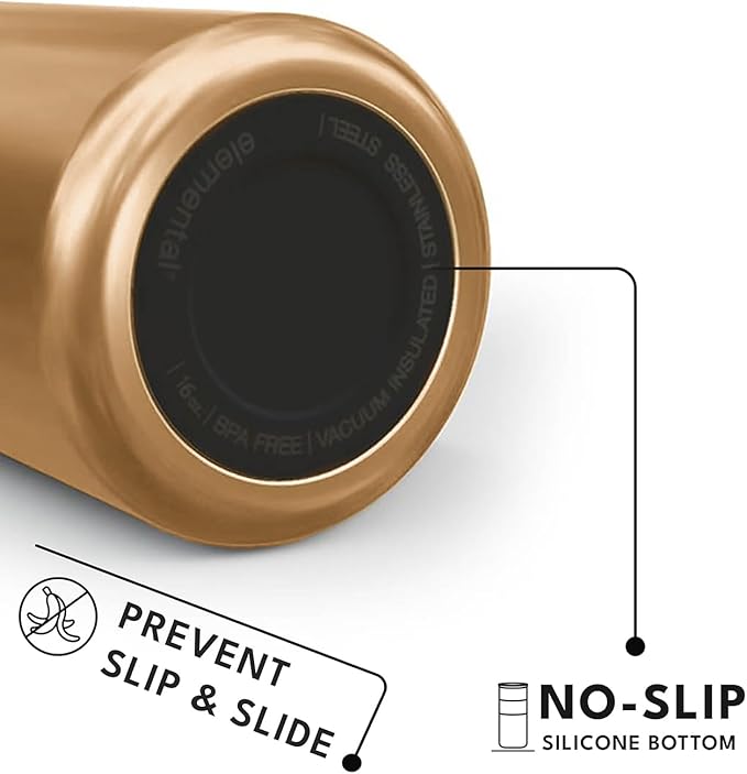 Elemental Artisan Insulated Tumbler, Triple Wall Coffee Travel Mug, Reusable Stainless Steel Coffee Tumbler with Ceramic Lid, Thermal Coffee Cups for Hot (6 Hrs) & Cold (18 Hrs), 16oz - Copper