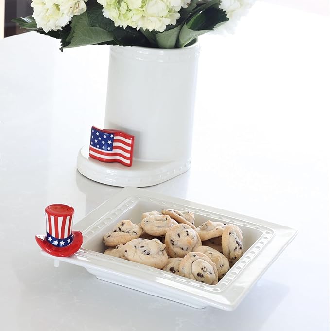 nora fleming Home of the Free (Uncle Sam Hat) A53 - Hand-Painted Ceramic Holiday Décor - Spring Minis for the Home and Office