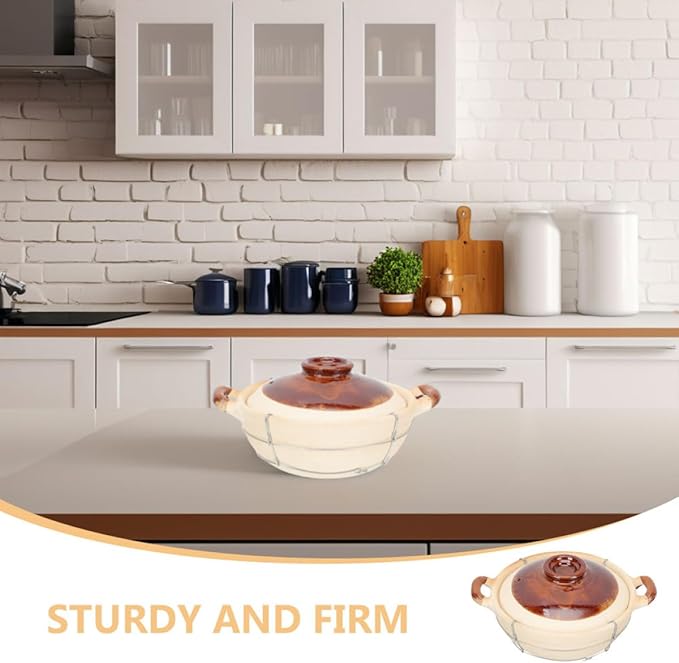 2pcs Small Clay Casserole Dish with Lid 0.5l Single Handle White Ceramic Pot Oven Safe for Korean Stone Pot and Japanese Hot Cooking