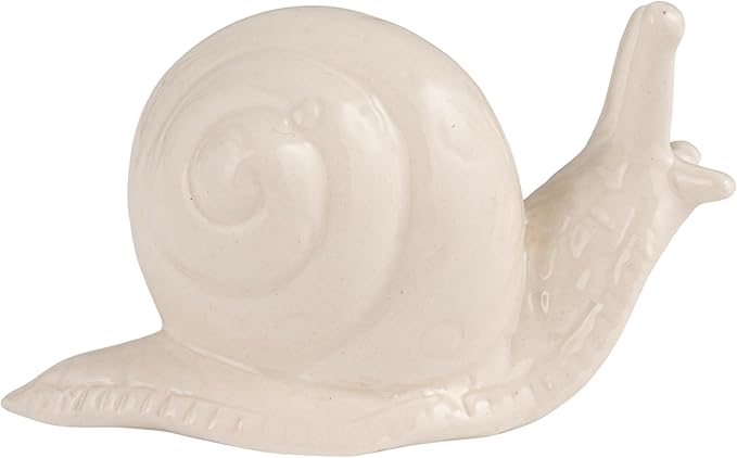 Creative Co-Op Stoneware Figurine Snails Accent Decor, Set of 6 Pieces, White