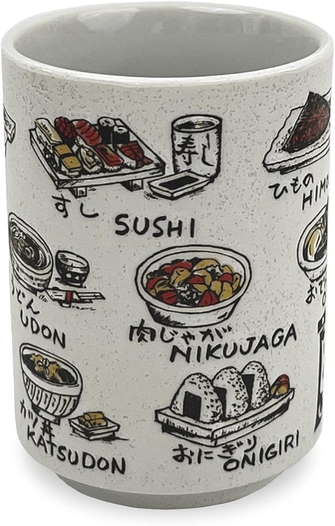 Japanese Tea Cup - Pottery 9 fl oz, Yunomi Mug, Sushi Made in Japan (C3-37 Japanese Food)