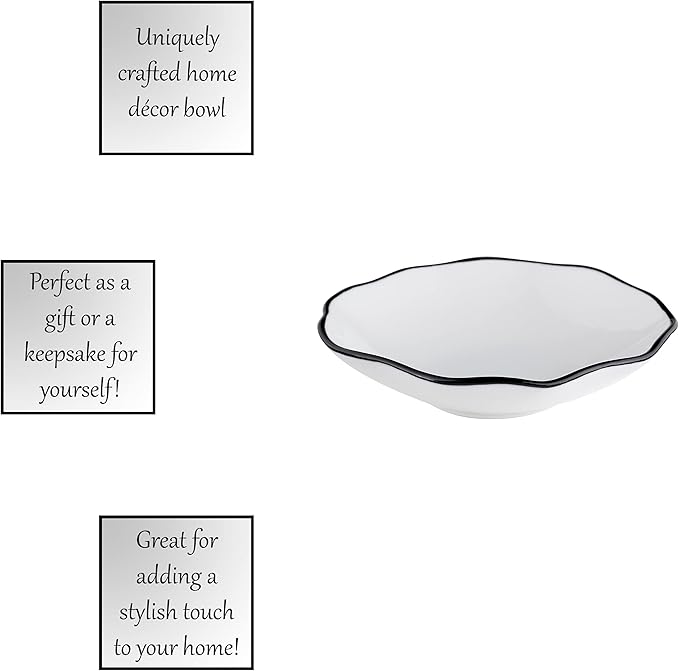 Santa Barbara Design Studio Table Sugar Ceramic Serving Bowl, Small, White & Black