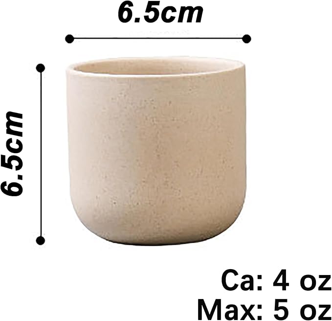 Ceramic Espresso Cups Set of 4,Double Espressos Shot Cup,4 oz Ceramic Cups,Small Coffee Cups,Tea Cups Set of 4,Espresso Accessories (Natural Beige, S)