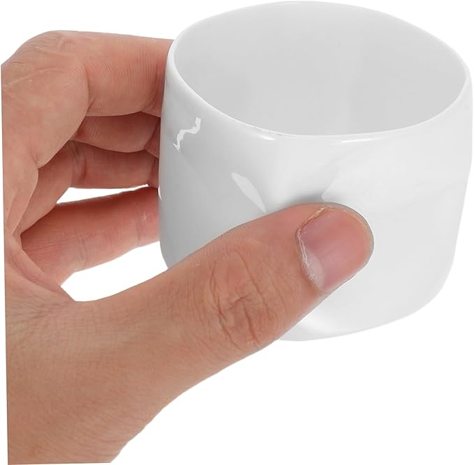 Unique Irregular White Porcelain Cup for Tea Candle Holder Ceramic Bowl for Home Decor and Special Occasions