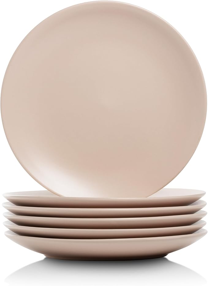 10 Strawberry Street Wazee Matte Coupe Dinnerware, Salad Plate, Blush, Set of 6