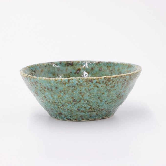 Mino Ware Sake Cup Set, Jomon Choko, Green, Karatsu, Shino, Kuro Glass, 3.5 inch, Japanese Ceramic Sake Cup, Ochoko, Set of 4