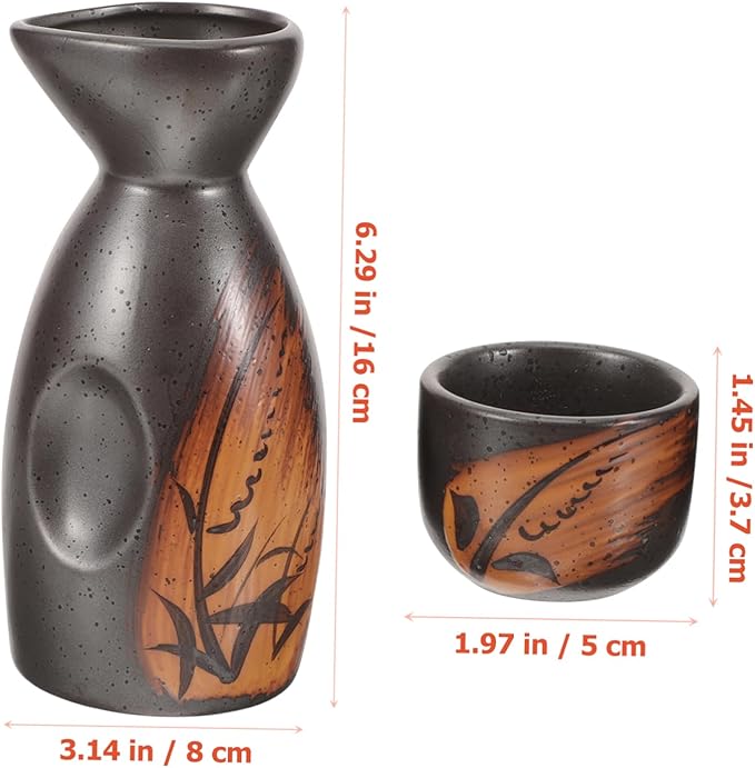 Cabilock 1set Japanese Sake Set Traditional Porcelain Sake Pot and Cups Ceramic Drinkware for Water Elegant Design for Home Use Gifting